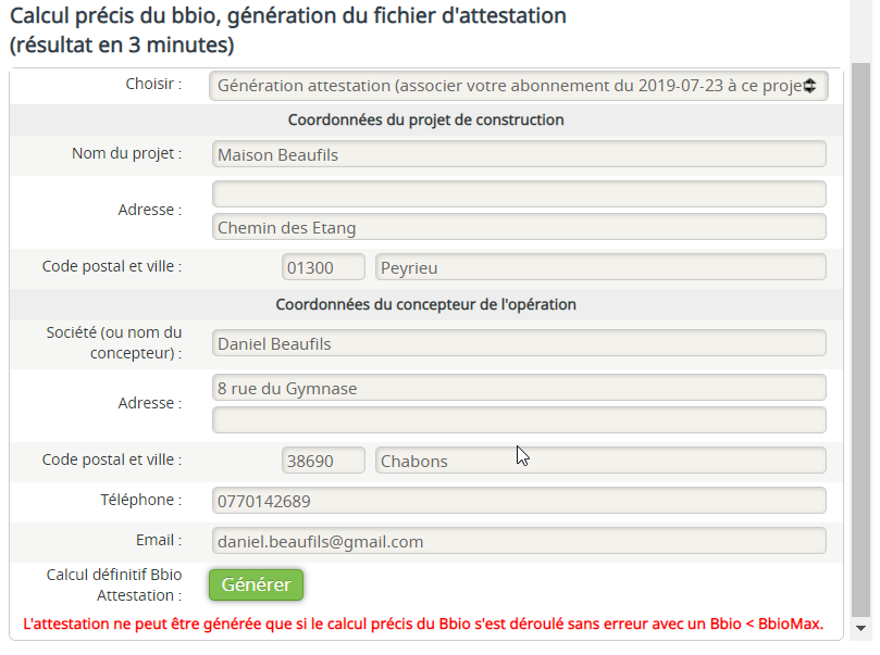 Erreur Emission Attestation